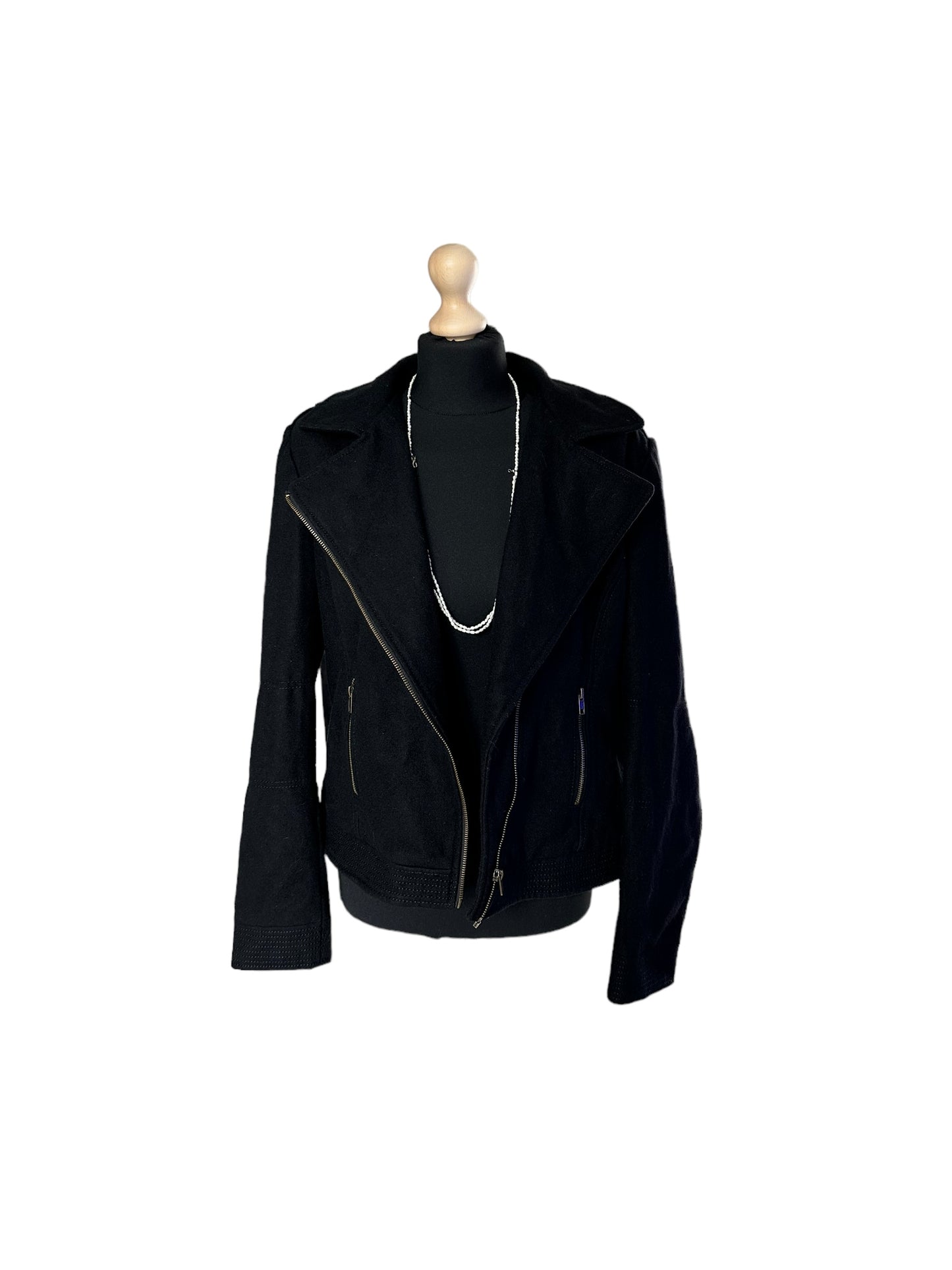 Veste effet Biker noir