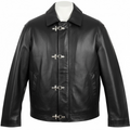 Noir Rebelle, veste en similicuir, vue de face