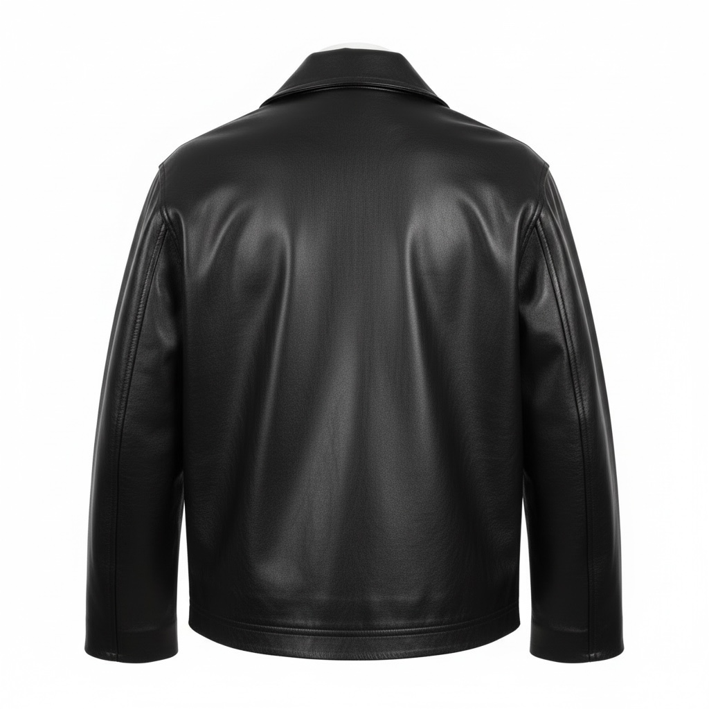 Noir Rebelle, veste en similicuir, vue de dos
