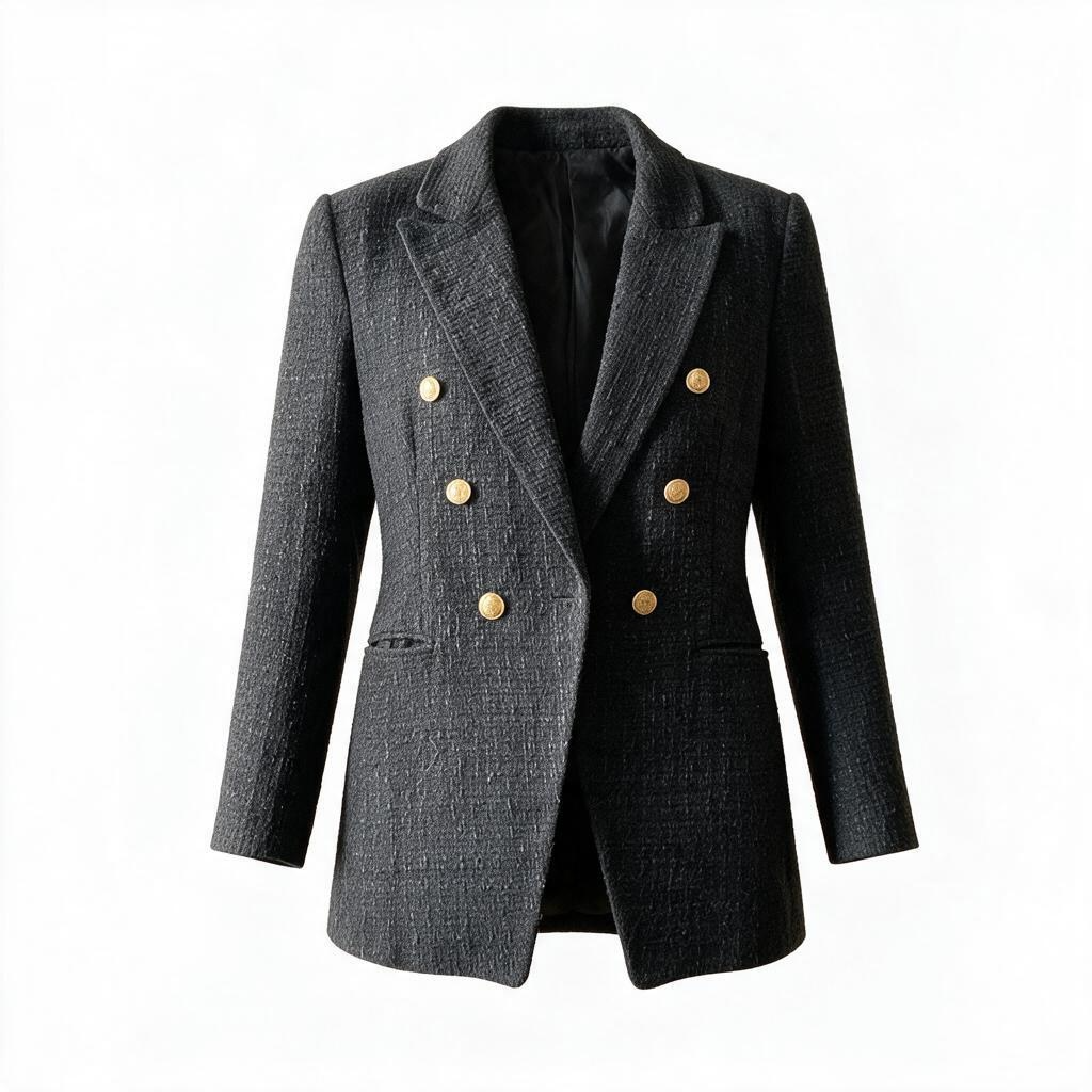 Tweed Obscur, blazer en tweed, vue de face