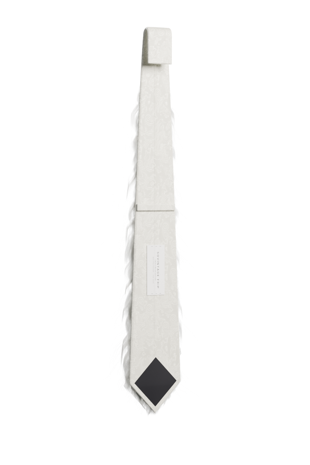 Cravate fourrure SOVINTAGE Neige, vue de dos (rendu 3D v2)